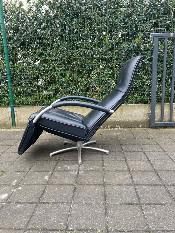 Image 1 of Jori Mensana, zwart lederen relax fauteuil Medi Mono-move