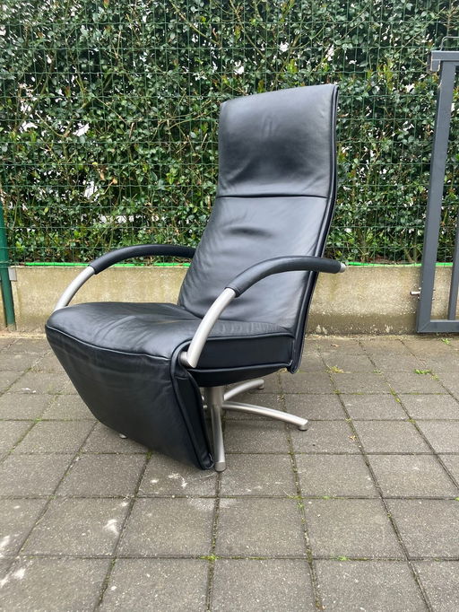 Jori Mensana, zwart lederen relax fauteuil Medi Mono-move