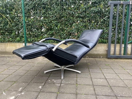 Image 1 of Jori Mensana, zwart lederen relax fauteuil Medi Mono-move