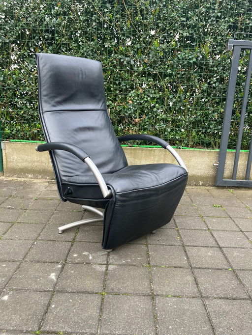 Jori Mensana, zwart lederen relax fauteuil Medi Mono-move