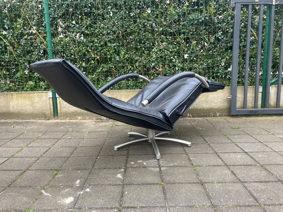 Image 1 of Jori Mensana, zwart lederen relax fauteuil Medi Mono-move