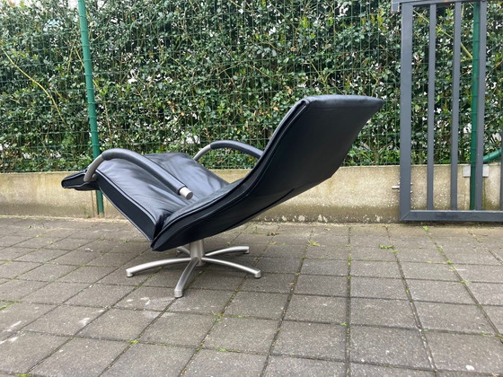 Image 1 of Jori Mensana, zwart lederen relax fauteuil Medi Mono-move