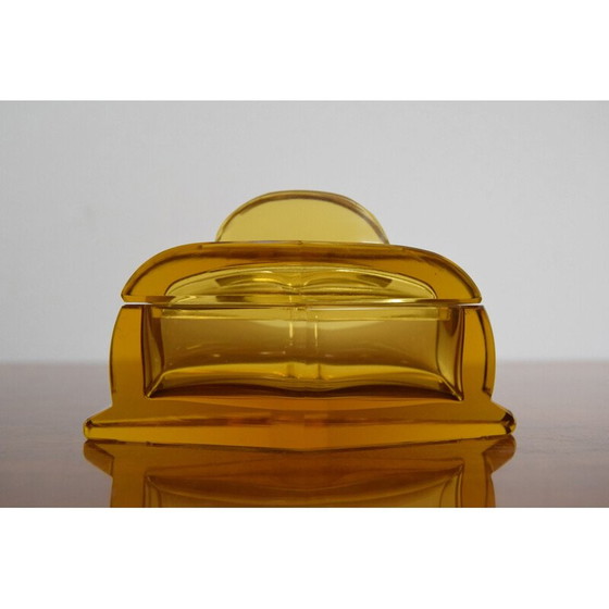 Image 1 of Vintage decoratief kunstglas doosje, Tsjechisch 1950