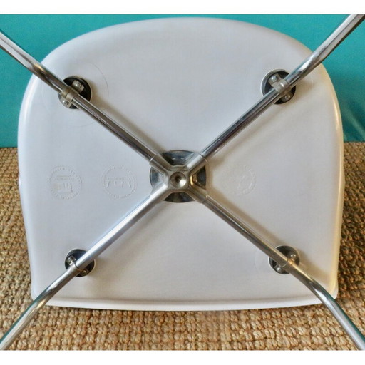 Set van 6 vintage witte stoelen van Kay Korving, Denemarken 1975