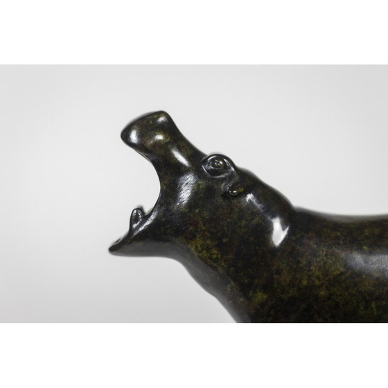 Image 1 of Vintage "Nijlpaard" sculptuur in brons en gietijzer van François Pompon voor Valsuani, 2006