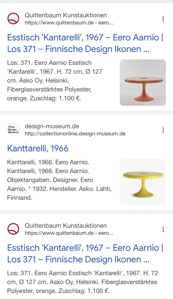 Image 1 of Eero Aarnio Kantarelli Eettafel