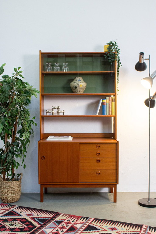 Vintage teak highboard vitrinekast plank Deens