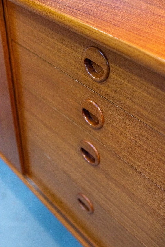 Image 1 of Vintage teak highboard vitrinekast plank Deens