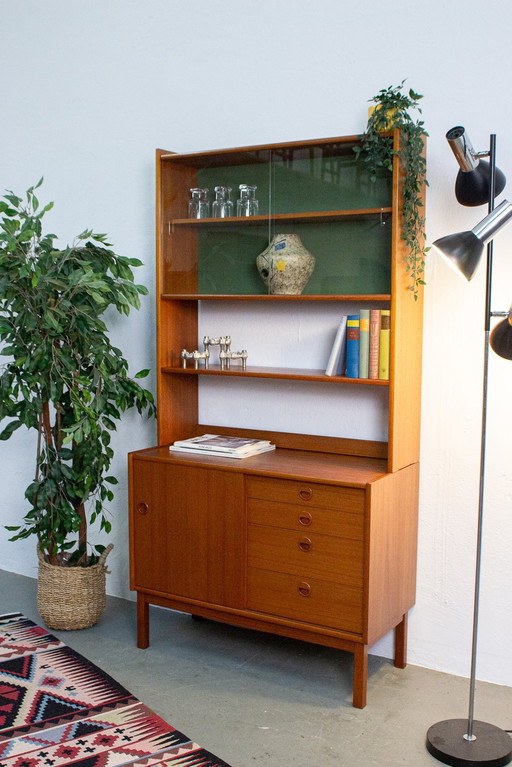 Vintage teak highboard vitrinekast plank Deens