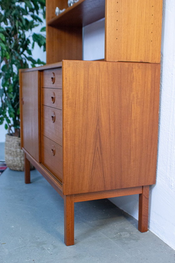 Image 1 of Vintage teak highboard vitrinekast plank Deens