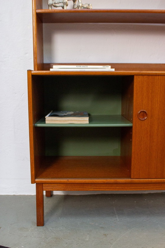 Image 1 of Vintage teak highboard vitrinekast plank Deens