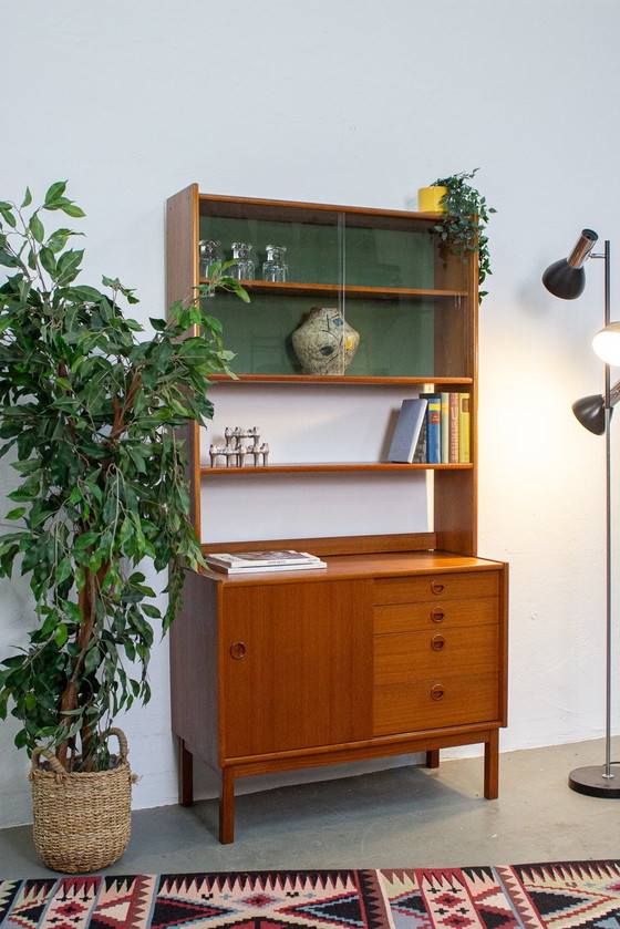 Image 1 of Vintage teak highboard vitrinekast plank Deens