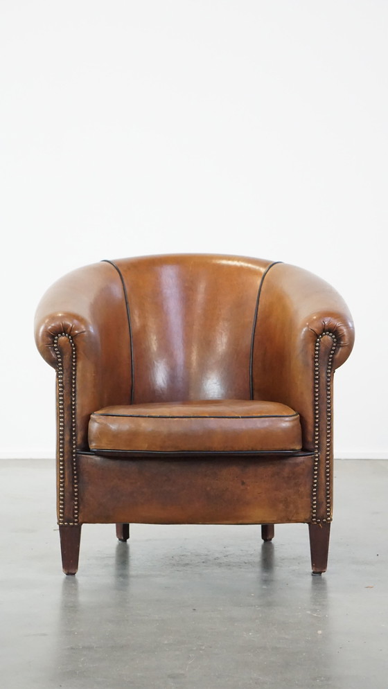 Image 1 of Clubfauteuil Gemaakt Van Schapenleer