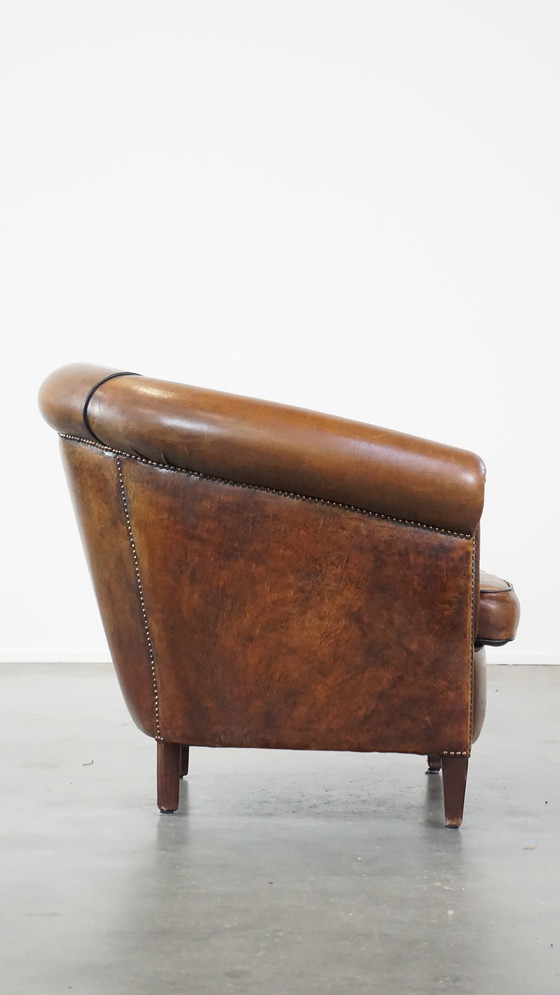 Image 1 of Clubfauteuil Gemaakt Van Schapenleer