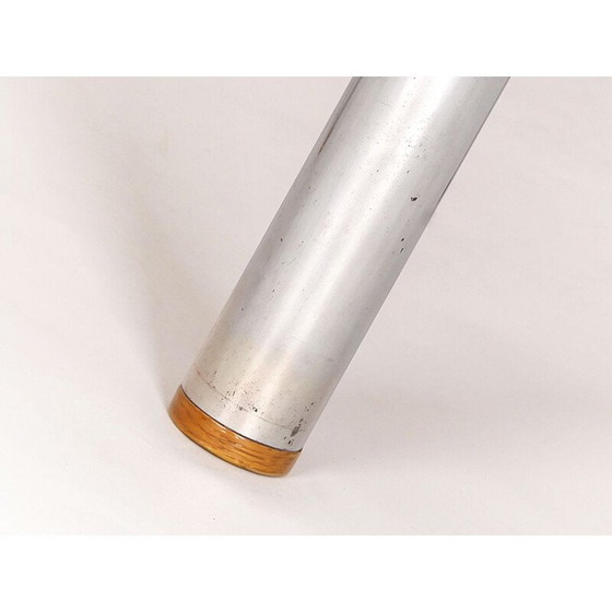 Image 1 of Vintage eikenfineer en stalen salontafel, 1950