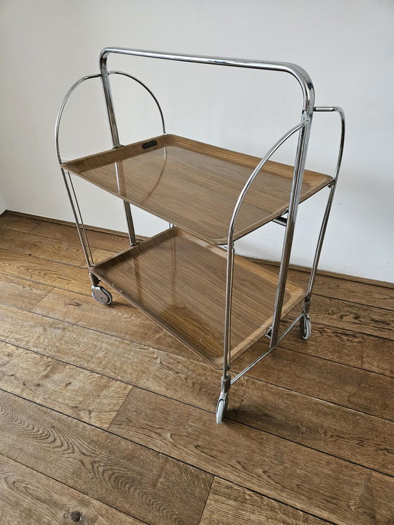 Image 1 of Mid Century opvouwbare trolley