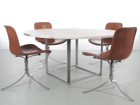 Image 1 of Scandinavische eettafel Pk-54 met verlengstukken van Poul Kjaerholm voor E. Kold Christensen. Originele editie