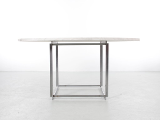 Scandinavische eettafel Pk-54 met verlengstukken van Poul Kjaerholm voor E. Kold Christensen. Originele editie