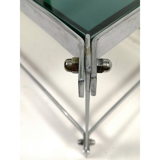 Image 1 of Vintage handgemaakte chroomstalen salontafel, 1960