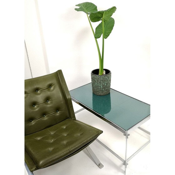 Image 1 of Vintage handgemaakte chroomstalen salontafel, 1960