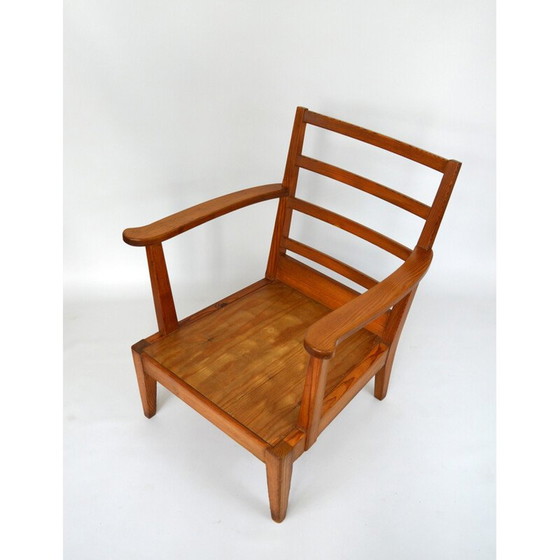 Image 1 of Vintage Utö-lovö fauteuil in grenen en schapenvacht van Axel Einar Hjorth, 1940