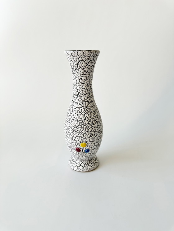 Image 1 of Jopeko set van 2 keramische vazen met craqueléglazuur / krimpglazuur, West-Duitsland, Wgp, Mid Century Modern, 1950