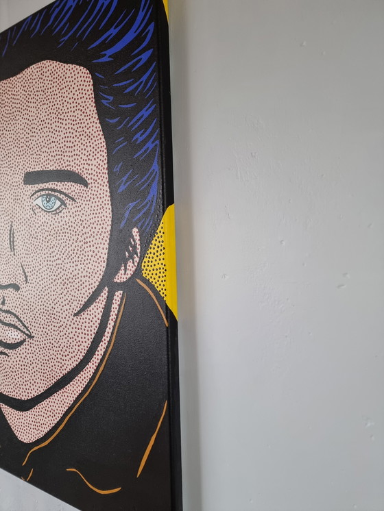 Image 1 of Frances Eckhardt - Pop art schilderij Elvis 80x80