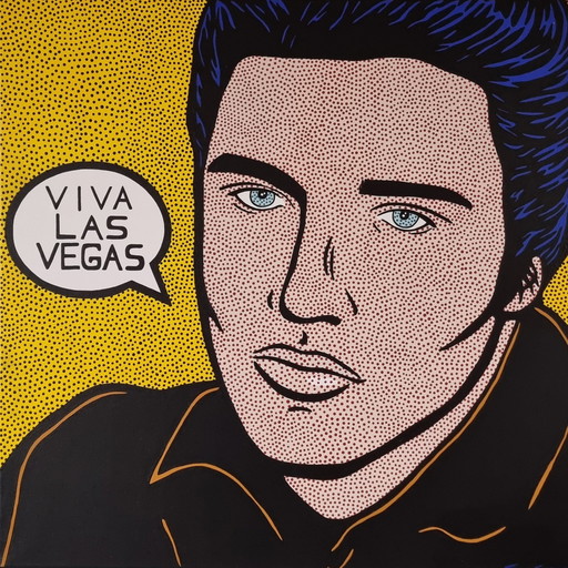 Frances Eckhardt - Pop art schilderij Elvis 80x80