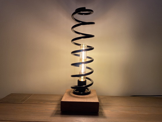 Image 1 of Metalen veerlamp zwart