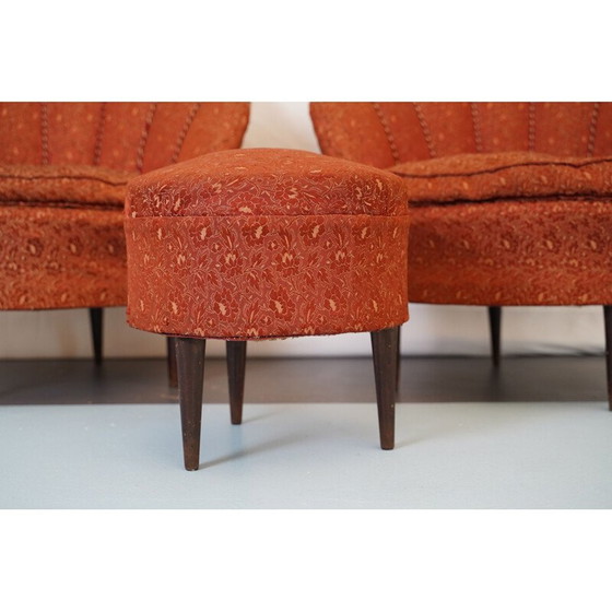 Image 1 of Paar vintage stoffen fauteuils van Gio Ponti, Italië 1950