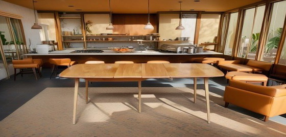 Image 1 of Mid Century Ercol Grand Windsor uitschuifbare eettafel