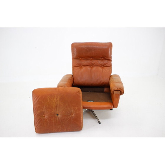 Image 1 of Vintage leren draaifauteuil van Nili Stoppmobler, Denemarken 1970