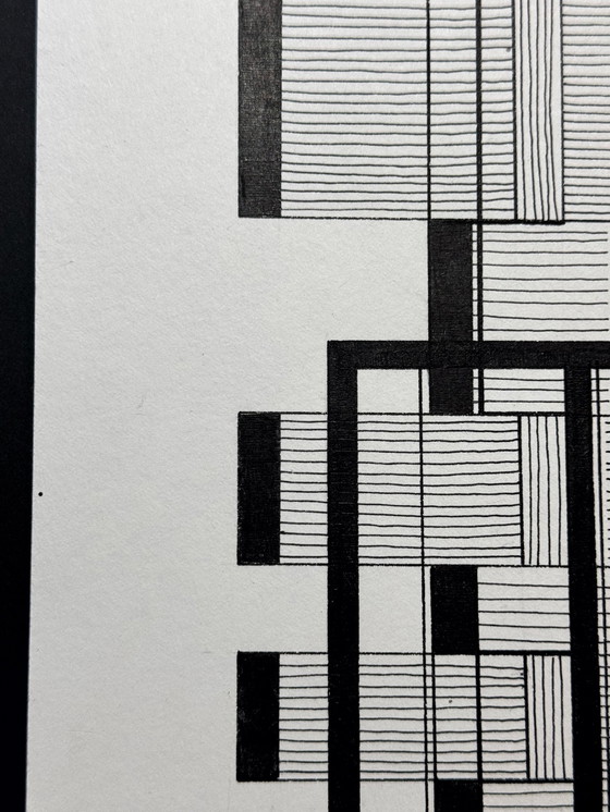 Image 1 of Geometrisch tweeluik (inkt) - Eugene Eechaut (1928-2019)