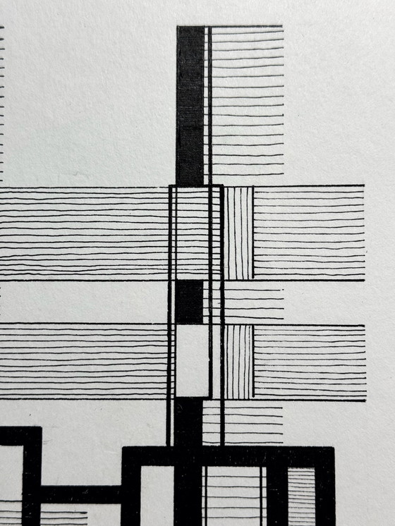 Image 1 of Geometrisch tweeluik (inkt) - Eugene Eechaut (1928-2019)