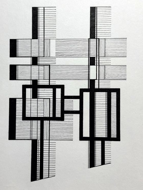 Image 1 of Geometrisch tweeluik (inkt) - Eugene Eechaut (1928-2019)