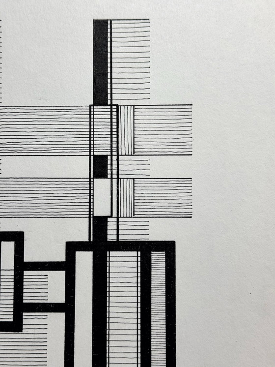 Image 1 of Geometrisch tweeluik (inkt) - Eugene Eechaut (1928-2019)