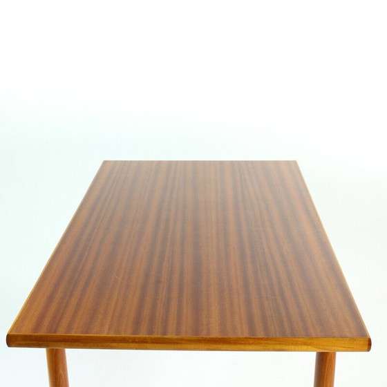 Image 1 of Vintage eiken en mahonie eettafel, Tsjechoslowakije 1970