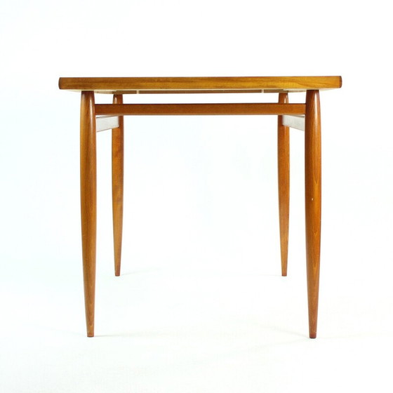 Image 1 of Vintage eiken en mahonie eettafel, Tsjechoslowakije 1970