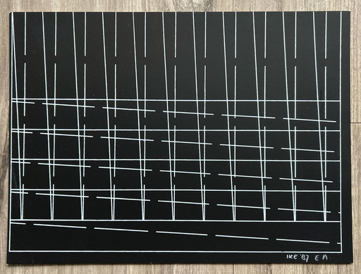 Zeefdruk Ike Schols - Compositie Met Lijnen