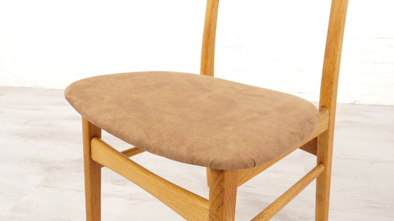 Image 1 of 6 X Eetkamerstoelen Deens Design Teak Opnieuw Gestoffeerd 