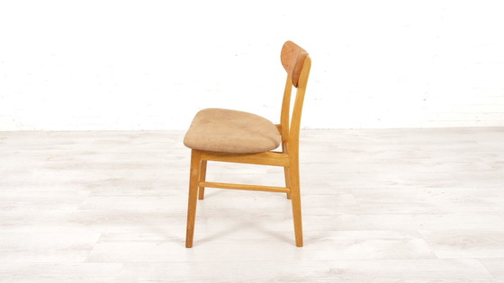 Image 1 of 6 X Eetkamerstoelen Deens Design Teak Opnieuw Gestoffeerd 