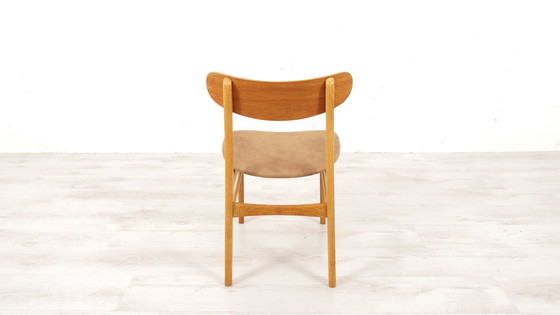 Image 1 of 6 X Eetkamerstoelen Deens Design Teak Opnieuw Gestoffeerd 