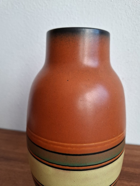 Image 1 of Vintage West Germany Vaas Oranje, Zwart, Geel