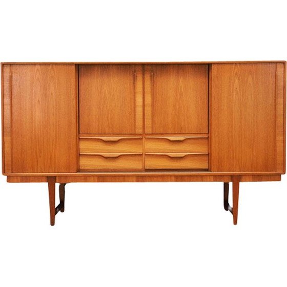 Image 1 of Vintage hoog dressoir in teakfineer, Denemarken 1960