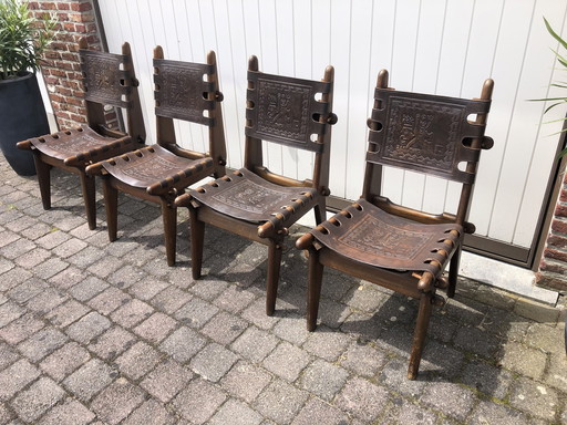 4x Vintage eetkamerstoel