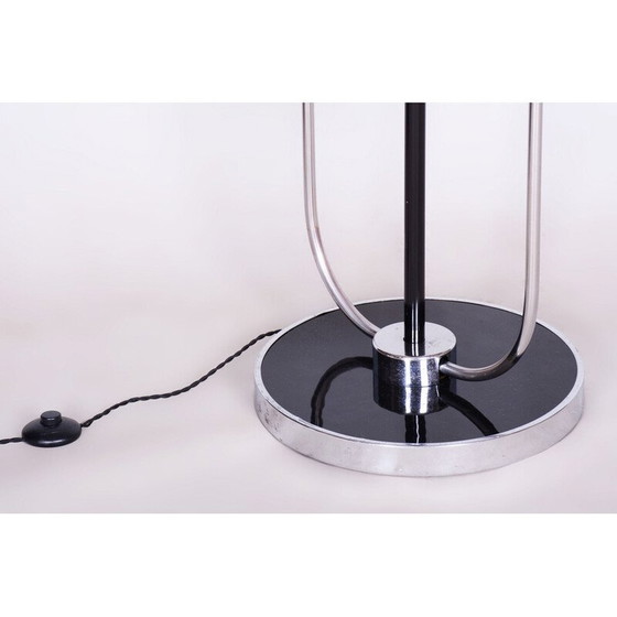 Image 1 of Vintage vloerlamp van verchroomd staal en opaalglas van J. Halabala, UP Zavody, Tsjecho-Slowakije 1930