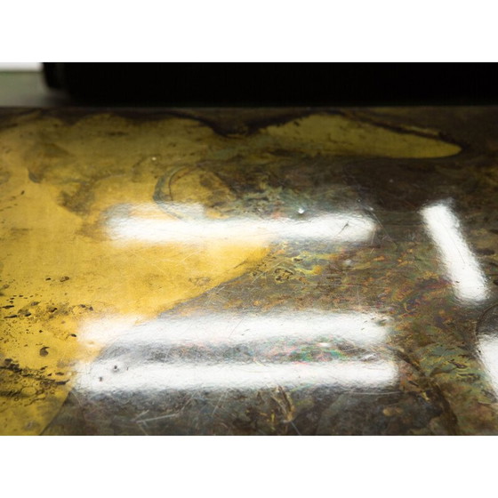 Image 1 of Vintage salontafel in geoxideerd messing van Isabelle en Richard Faure voor Maison Honoré, 1970