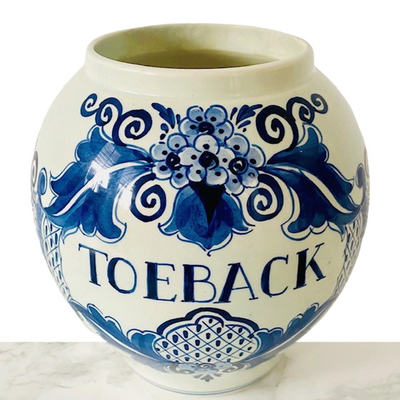 Image 1 of Delftsblauwe Tobacco Pot 1950 Velsen Keramiekfabriek