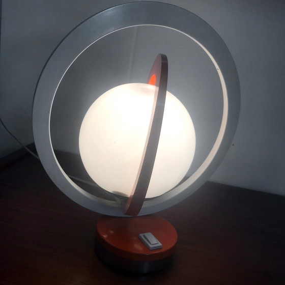 Image 1 of Paar Vintage Tafellampen - Ruimtetijdperk - Saturnus - Staal - 1960