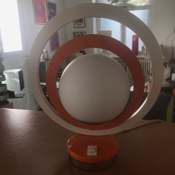 Image 1 of Paar Vintage Tafellampen - Ruimtetijdperk - Saturnus - Staal - 1960